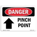 Signmission OSHA Danger Sign, Pinch Point, 10in X 7in Aluminum, 7" W, 10" L, Landscape, Pinch Point OS-DS-A-710-L-1719